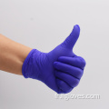 Gants de nitrile violet à enrobage polyvalent en poudre